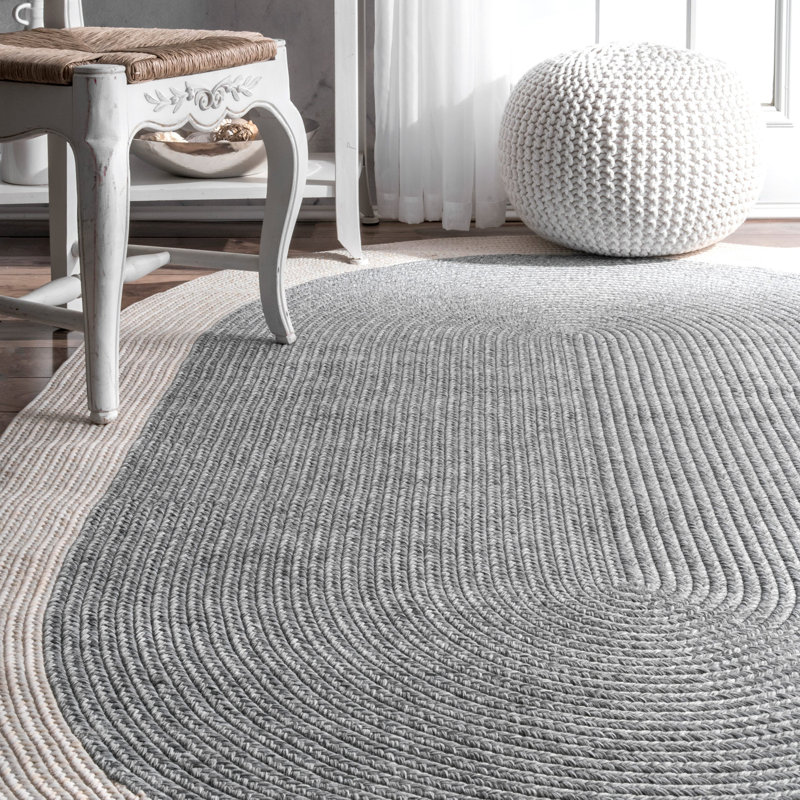 Rosecliff Heights Tennyson HandBraided Gray Indoor/Outdoor Area Rug